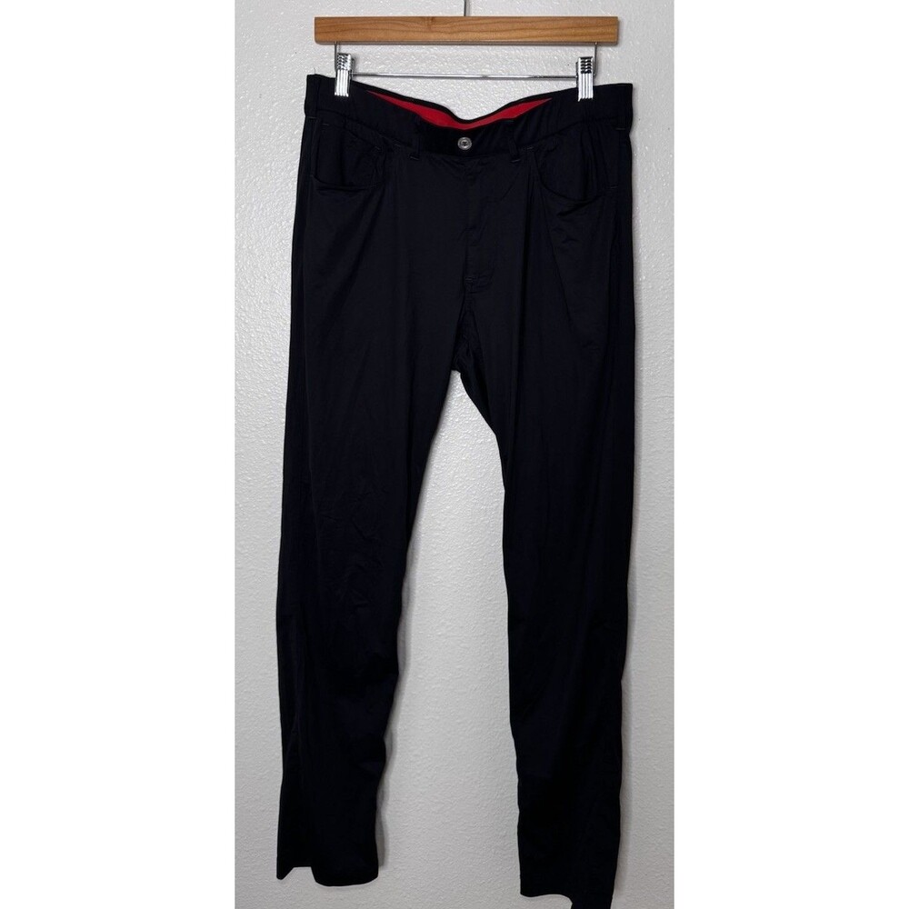 Redvanly Kent Pull On Pants Mens Black Performance Golf Stretch Nylon Size L